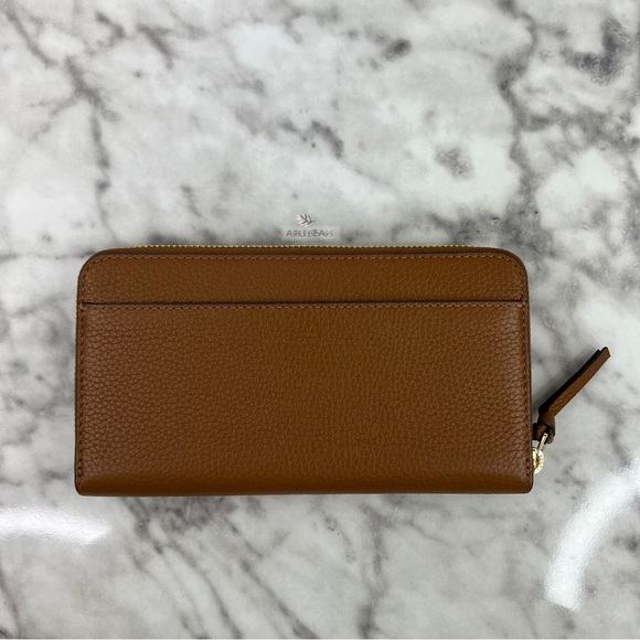 Tory Burch Large Thea Zip Continental Wallet & ID Holder Case In Moose Brown - Picture 4 of 12